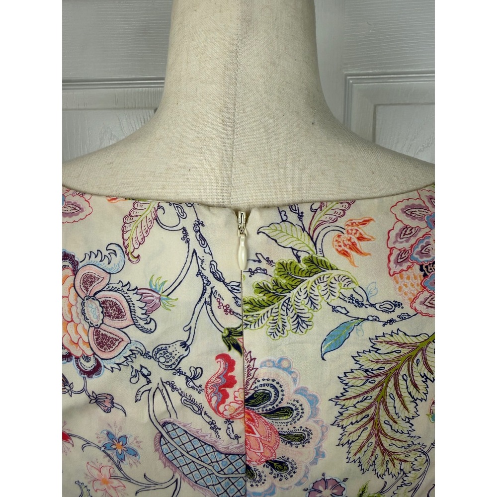 Cinq à Sept Ethel Paisley Puff Sleeve Babydoll Dress Size 8 - Picture 7 of 10